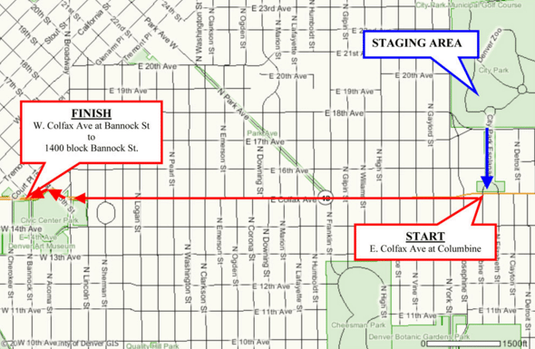 Martin Luther King, Jr. Marade Map 2016 Denver